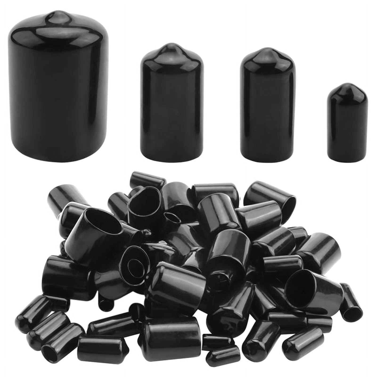 Symkmb 80 Pieces Rubber End Caps Flexible Bolt Covers Screw Caps Thread Protectors in 4 Sizes 1 4 to 3 4 Inch Black Walmart