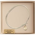 thumbnail image 3 of 7 inch Oval Eye Hook Bangle Bracelet w/ St. Sharbel in Gold-Filled, 3 of 3