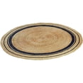 thumbnail image 4 of Ripaz Vogue Jute Rug Hand Woven Round Beige + Black Border Living Room Area Rug, Farmhouse Rug (5 Ft Diameter), 4 of 5