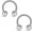 2PCS - Silver, variant on Briana Williams 12G Horseshoe Circular Rings Nose Septum