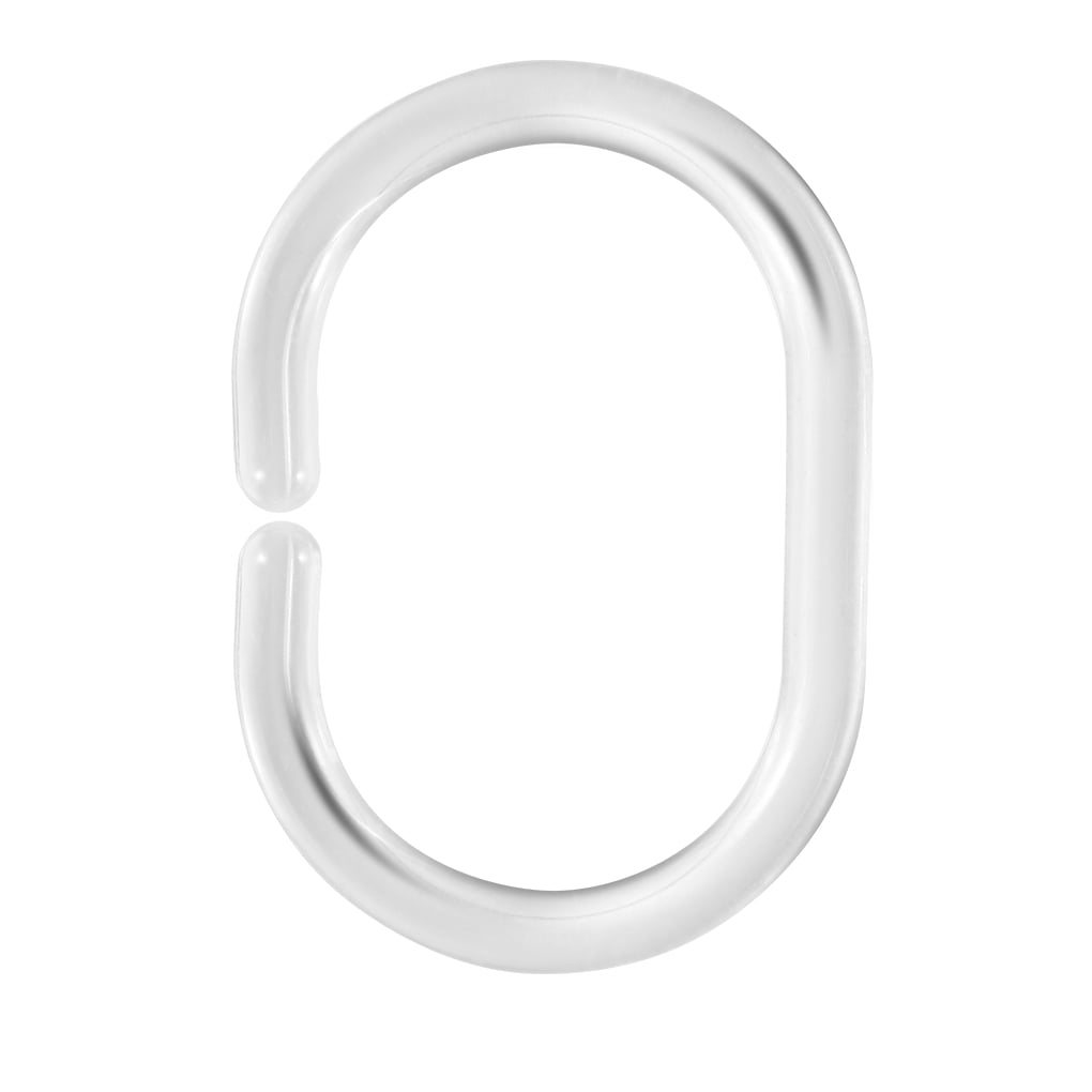 O Hooks Clear Homebasix SD-ORING-C3L Shower Curtain Rings Plastic 