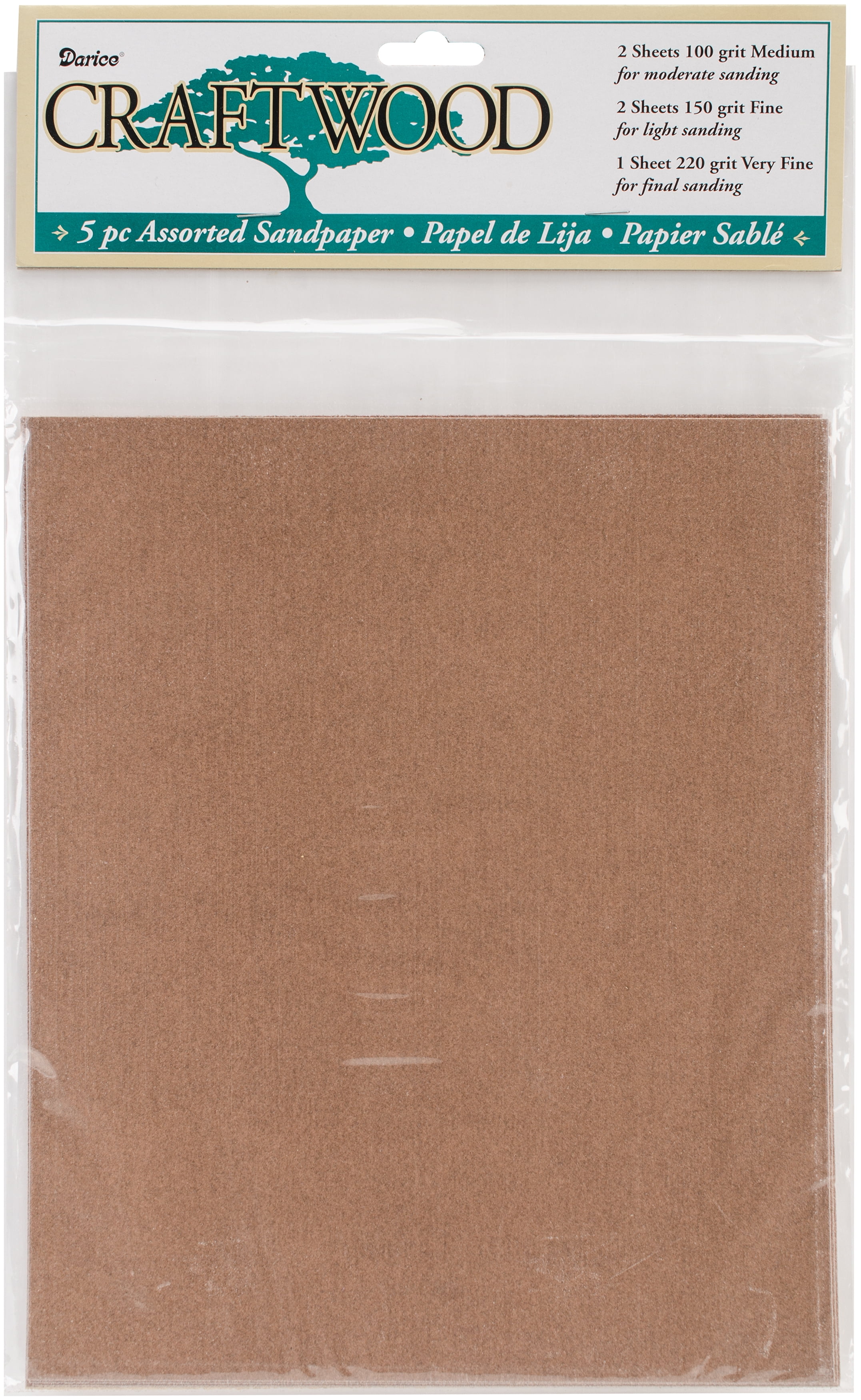 Sandpaper 9"X11" 5/Pkg(2) 100, (2) 150 & (1) 220 Grit Walmart Canada