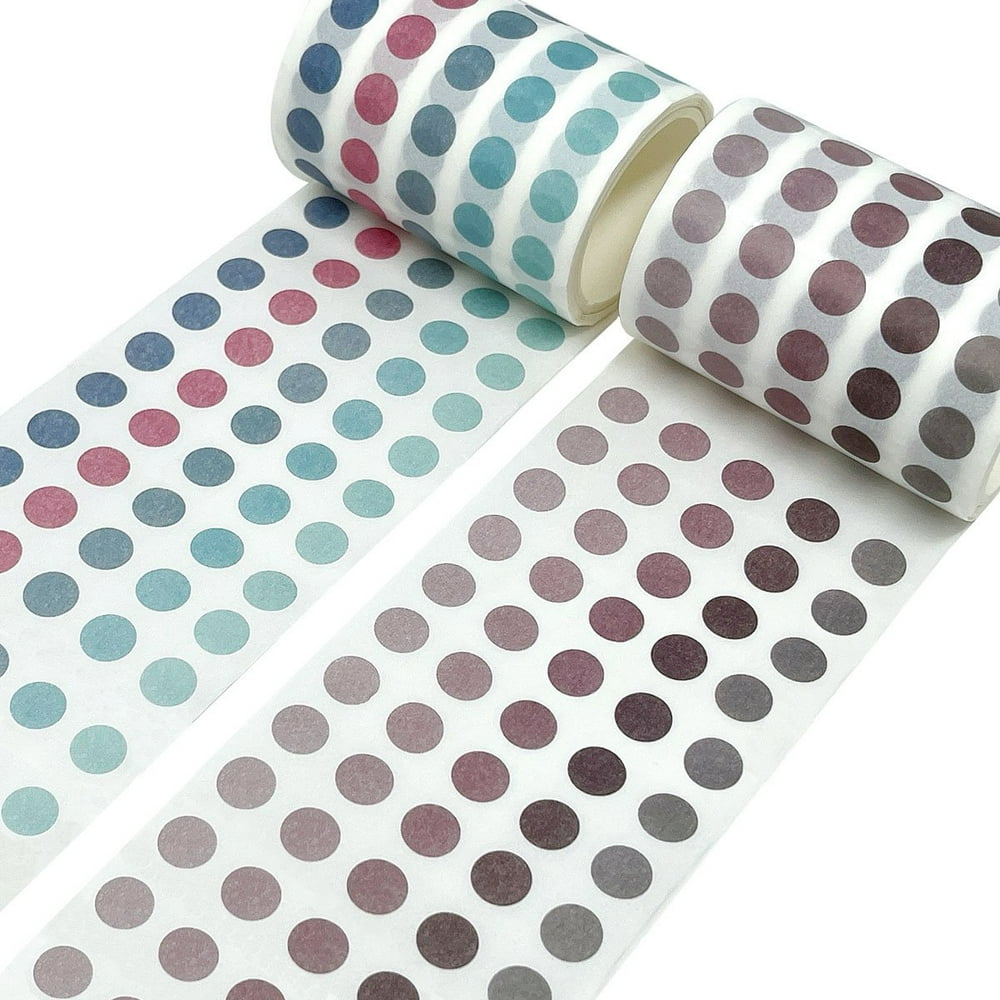 Wrapables Colorful Dots Washi Masking Tape, Round Circle Stickers for