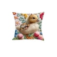 thumbnail image 1 of ERK Easter Decor Easter Embroidery Decorative Cover With 3D Print Floral Pattern For Sofa Couch Bedroom, 1 of 5