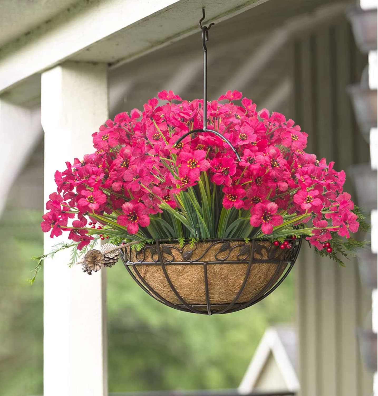10 Bundles Artificial Flowers, Outdoor Indoor UV Resistant Fake Flowers No Fade Faux Plastic Plants Garden Porch Window Box Decoration