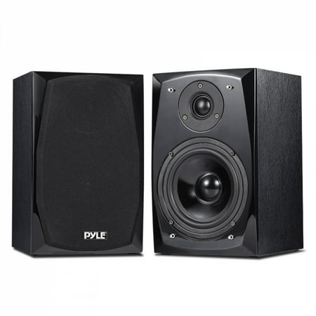 PYLE PBKSP22 - Desktop Bluetooth Bookshelf Speakers - HiFi Studio Monitor Computer Desk Stereo Speaker System (300 Watt