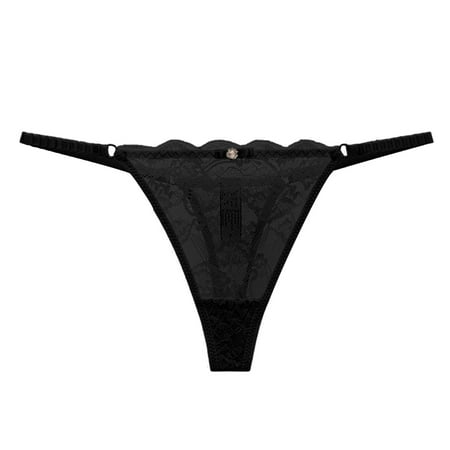OJSFQUFP No Show Cotton Underwear Women Black Women s Sexy Lace Up Cut Out Thong Breathable Underwear Cute Low Rise Bikini Panties Lightweight Soft Panties One Size