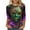 11-Multicolor, variant on Cavosen Carnival Womens Blouses 3/4 Sleeve Mardi Gras Shiny Mask Graphic Print Tops Round Neck Party Holiday Shirts Comfy Stylish Festival Blouse Dressy Party Funny T-Shirt L