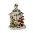 thumbnail image 1 of Figura de pueblo navideño iluminado, decoración navideña, decoración de mesa navideña para festivales, fiestas en la oficina, sala de estar, chimenea Arbol de navidad, 1 of 8