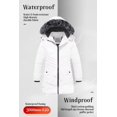 thumbnail image 4 of Chrisuno Girl's Windproof Winter Bubble Jacket Fleece Lined Water Repellent Long Puffer Coat With Hood White 6-7, 4 of 5