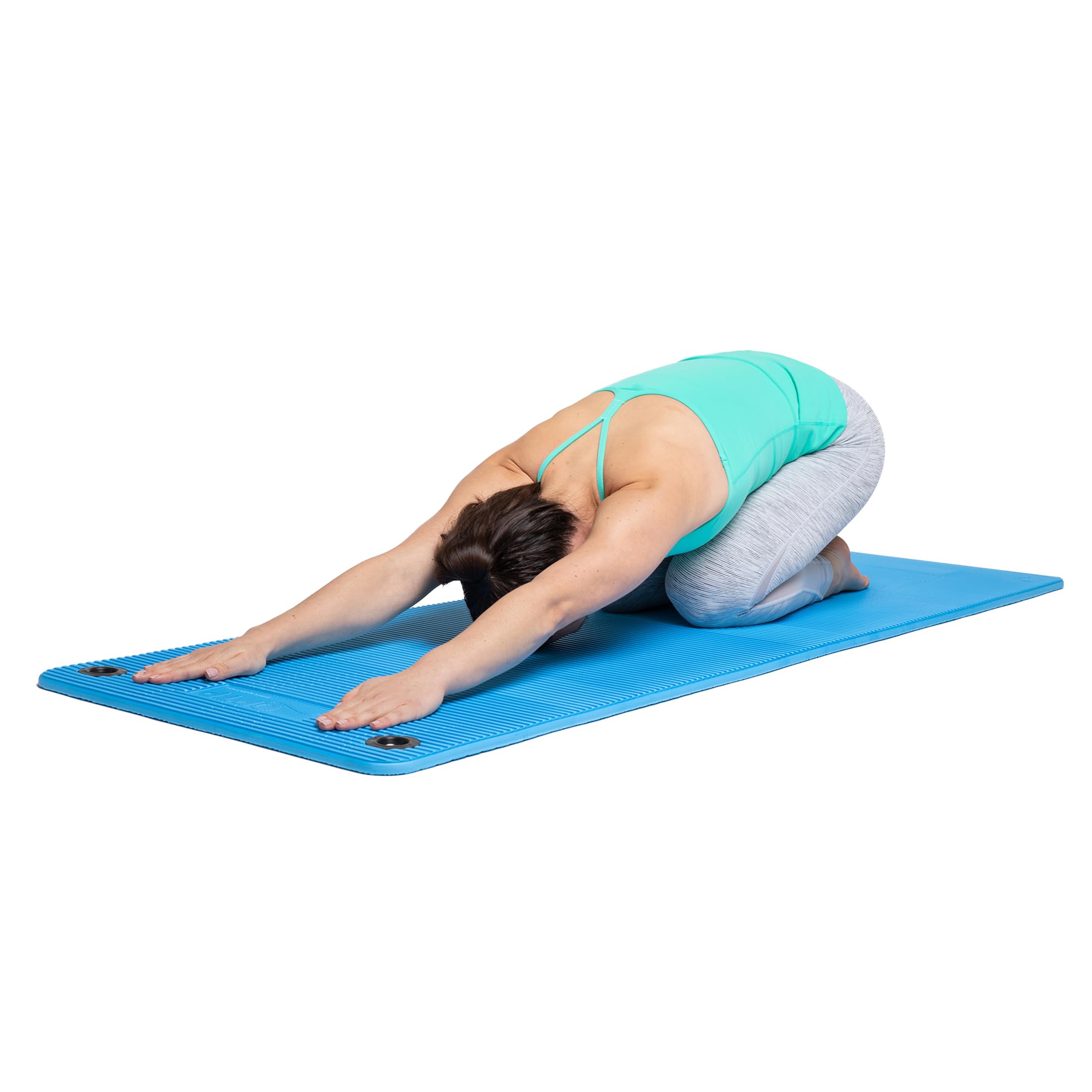OPTP Pro Fitness Mat - Soft, Half-Inch Thick Indoor or Outdoor Workout Mat - Pilates and Yoga Exercise Mat - Fitness Workout Mat 70 x 23 Inches, Blue