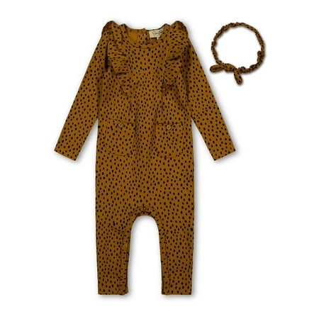 Jessica Simpson Baby Girl Jumpsuit & Headband, 2pc