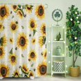 thumbnail image 2 of Shower Curtain, Country Yellow Sunflower Bee Waterproof Shower Curtain Set with Hooks for Bathroom Showers,Stalls and Bathtubs,60x72In Spring Floral Botanical, 2 of 9