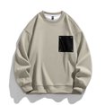 thumbnail image 2 of UVEASISHA Mens Oversized Crewneck Sweatshirts Fall Fashion Loose Pullover Tops Casual Long Sleeve Drop Shoulder Sweatshirt without Hood Beige M, 2 of 4