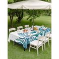 thumbnail image 4 of Outdoor Tablecloth with Umbrella Hole for Patio/Picnic/Party/Camping, Turquoise Jellyfish Coastal Waterproof Table Cloth Rectangle Table Cover Washable, Summer Beach Ocean Seaweed (60"x 102"), 4 of 8