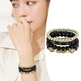 thumbnail image 2 of 4-Layer Stackable Bead Bracelets Set - Stretch Multicolor Boho Jewelry for Women & Men, Adjustable Beaded Bracelets, 2 of 6