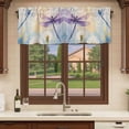 thumbnail image 6 of Blue Purple Dragonfly Curtain Valances for Windows, Kitchen Valance Window Treatments Panel 2 Pack, Spring Floral Watercolor Rod Pocket Short Curtains for Bathroom Bedroom 42 x 12 Inch, 6 of 8