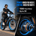thumbnail image 6 of EOEOTWO 26" x 4.0 Fat Tire Electric Bike for Adults, Powerful Motor, 48V 20Ah Removable Battery, Long Range 7-Speed Mountain E-Bike for Off-Road, UL2849, 6 of 12