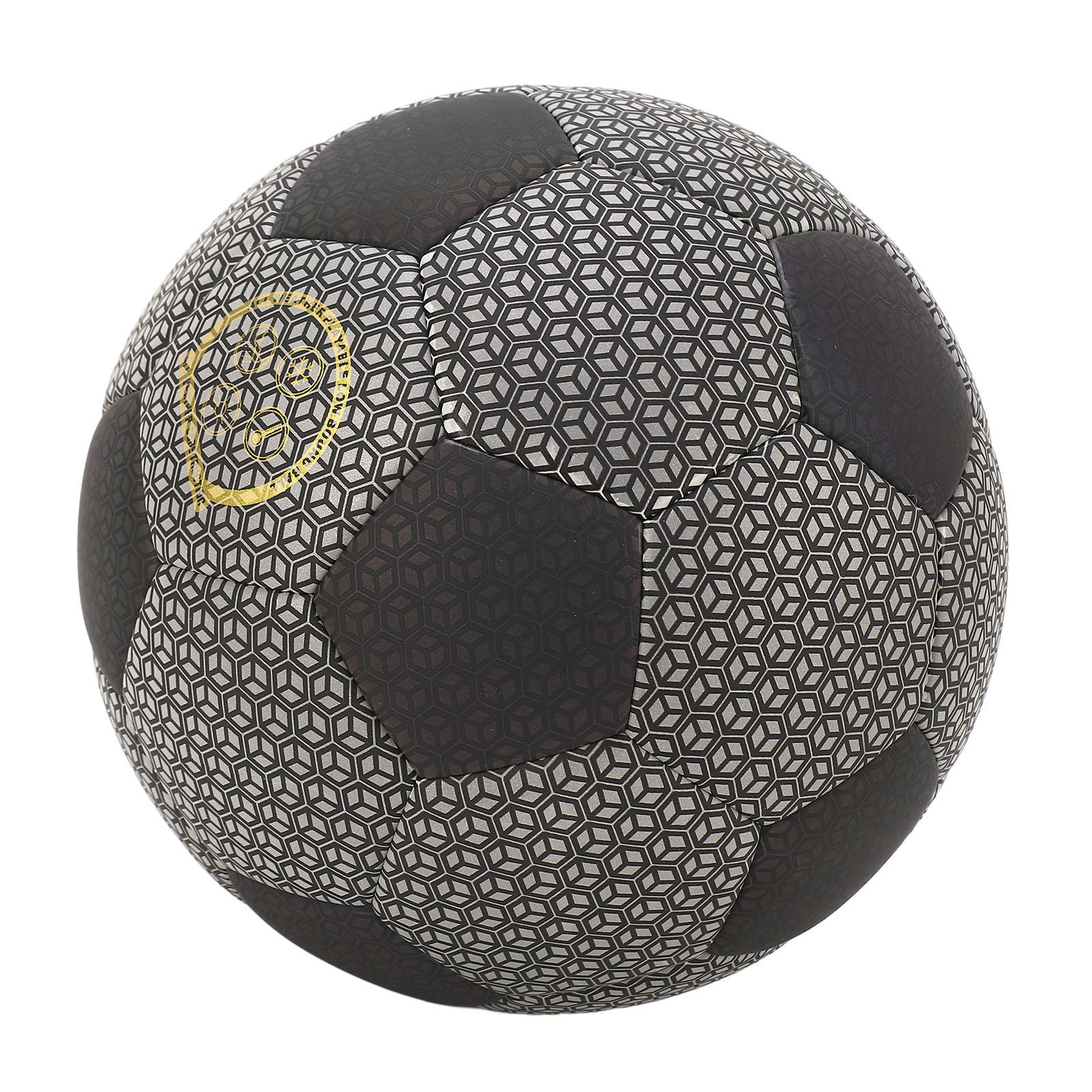 YAHHU Luminous Reflective PU Football – No.5 Holographic Glow Ball for Night Training & Indoor/Outdoor Play