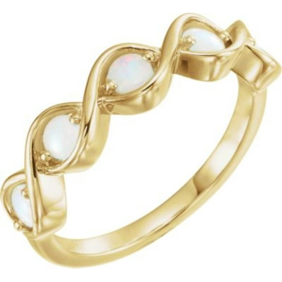 14K Yellow Opal Stackable Ring in 14k Yellow Gold - Size 7