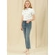 thumbnail image 2 of Allegra K Blusa de algodón con volantes en la parte superior y cuello vuelto para mujer blanco S, 2 of 6