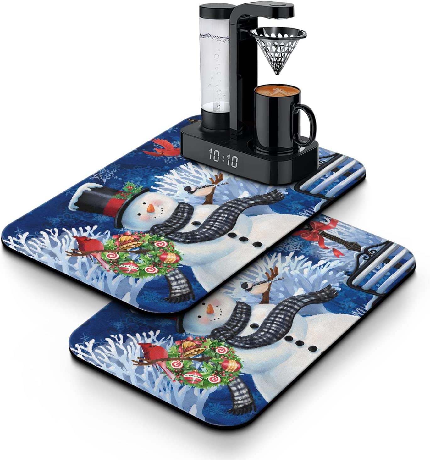 Christmas Dish Drying Mat 2 Pack 19.5x12Inch Christmas Gifts Christmas Decorations Drying Mat