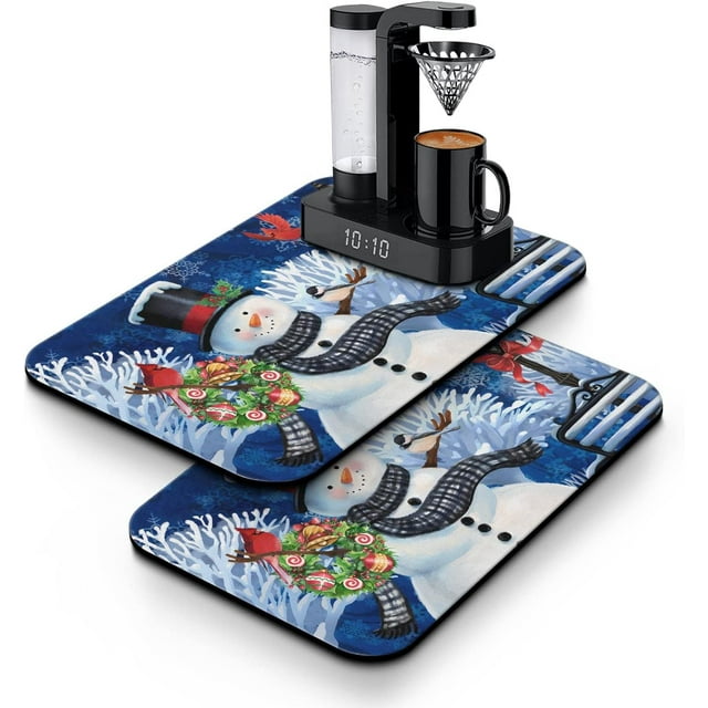 Christmas Dish Drying Mat 2 Pack 19.5x12Inch Christmas Gifts Christmas