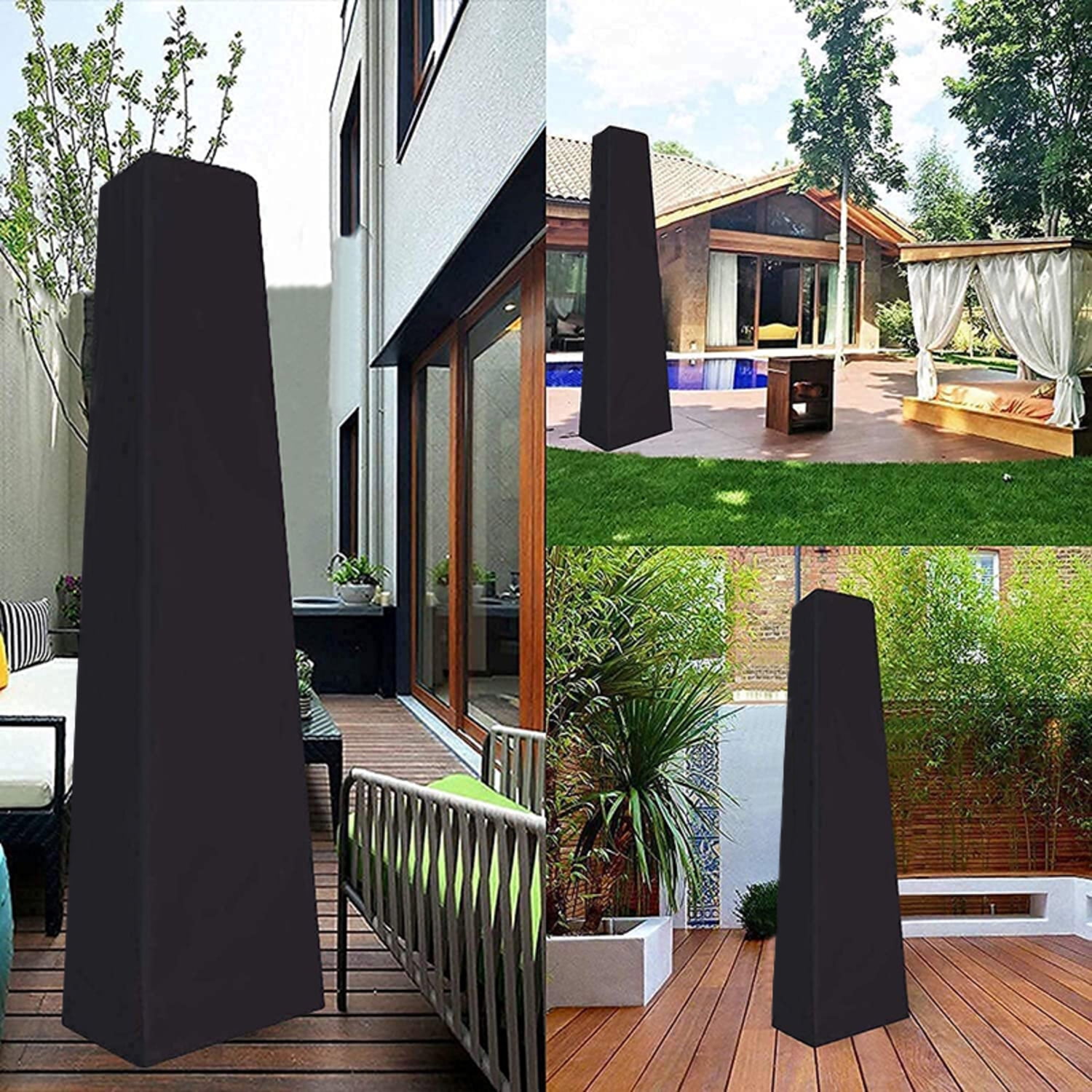 OPTUTUS Patio Heater Cover, Heavy-Duty Waterproof Black 24" x 24" x 87", Fits Most Outdoor Heaters