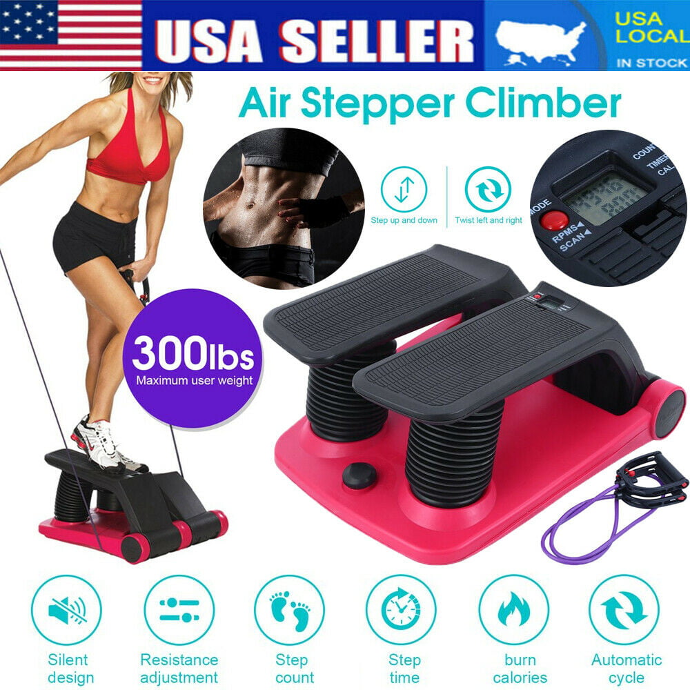 Air Stepper Climber Exercise Fitness Thigh Workout Machine W/CD Resistant Cord 