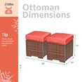 thumbnail image 7 of OC Orange-Casual Outdoor Footstools, Patio Ottoman, Small Footrest Seat, Orange Cushions, 2 Pieces, 7 of 7
