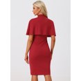 thumbnail image 3 of DARING DIVA Elegant Double Breasted Two Pieces Cape and Dress Sets S Red, 3 of 6