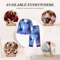 thumbnail image 7 of Vsdgher Red And Blue Fire Dragon Pajamas Set Long Sleeve Sleepwear Womens Button Down Nightwear Pj Sets-XX-Large, 7 of 7