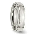 thumbnail image 5 of Auriga Fine Jewelry Stainless Steel Polished 6 mm Ridged Edge Band for Women Size 6.5, 5 of 6