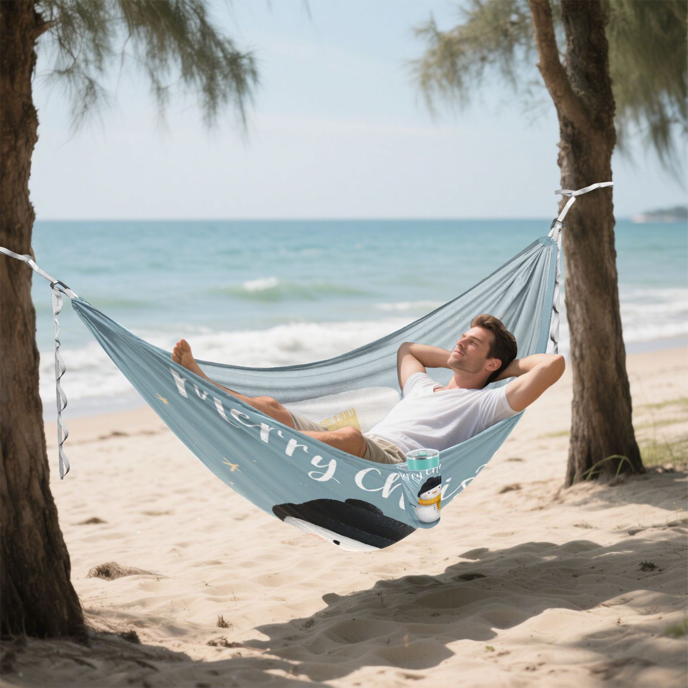 Hammock Camping Hammock Nylon Portable Hammock Travel Camping Hammock Cartoon Christmas Snowman
