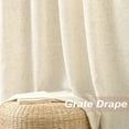 thumbnail image 3 of DriftAway Natural Linen Curtains 84 Inches Long 3 Pound Thick Semi Sheer 2 Panels Farmhouse Real Flax 3 Inch Rod Pocket Back Tab Boho Rustic Light Filtering Window Drapes for Bedroom Privacy Assured, 3 of 8