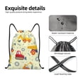 thumbnail image 4 of Xecao Heavy Equipment Pattern Sports Drawstring Backpack - String Swim Gym Bag with Wet Proof Pocket for Women&Men-Small, 4 of 6