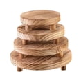 thumbnail image 4 of 4 soportes de exhibición de pedestal de madera, bandejas de madera rústicas decorativas, soporte para joyas Marrón claro, 4 of 9