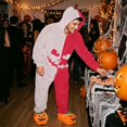 thumbnail image 5 of Basysin Halloween Pajamas Split Color Hooded Onesie Pajamas Soft Unisex Long Sleeve Jumpsuit Comfortable Cosplay Costume For Men And Women Halloween Costume Sleepwear, 5 of 8