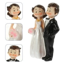HIAKDOFT 1Set Small Bride And Groom Figurines Resin Wedding Decor Dolls For Bridal Shower