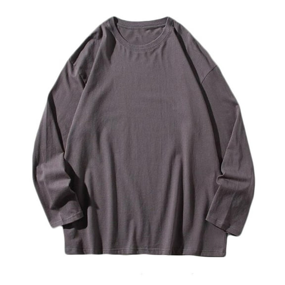 Christmas! Ohufall Sweatshirts For Men Sale! Men Casual Round Neck Long Sleeve Pullover Solid Color Sweatshirts Blouse