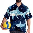 thumbnail image 4 of Starry Shark Men's Short Sleeve Beach Shirts, Casual Printed Button Down Summer Shirts for Men and Women, 4 of 6