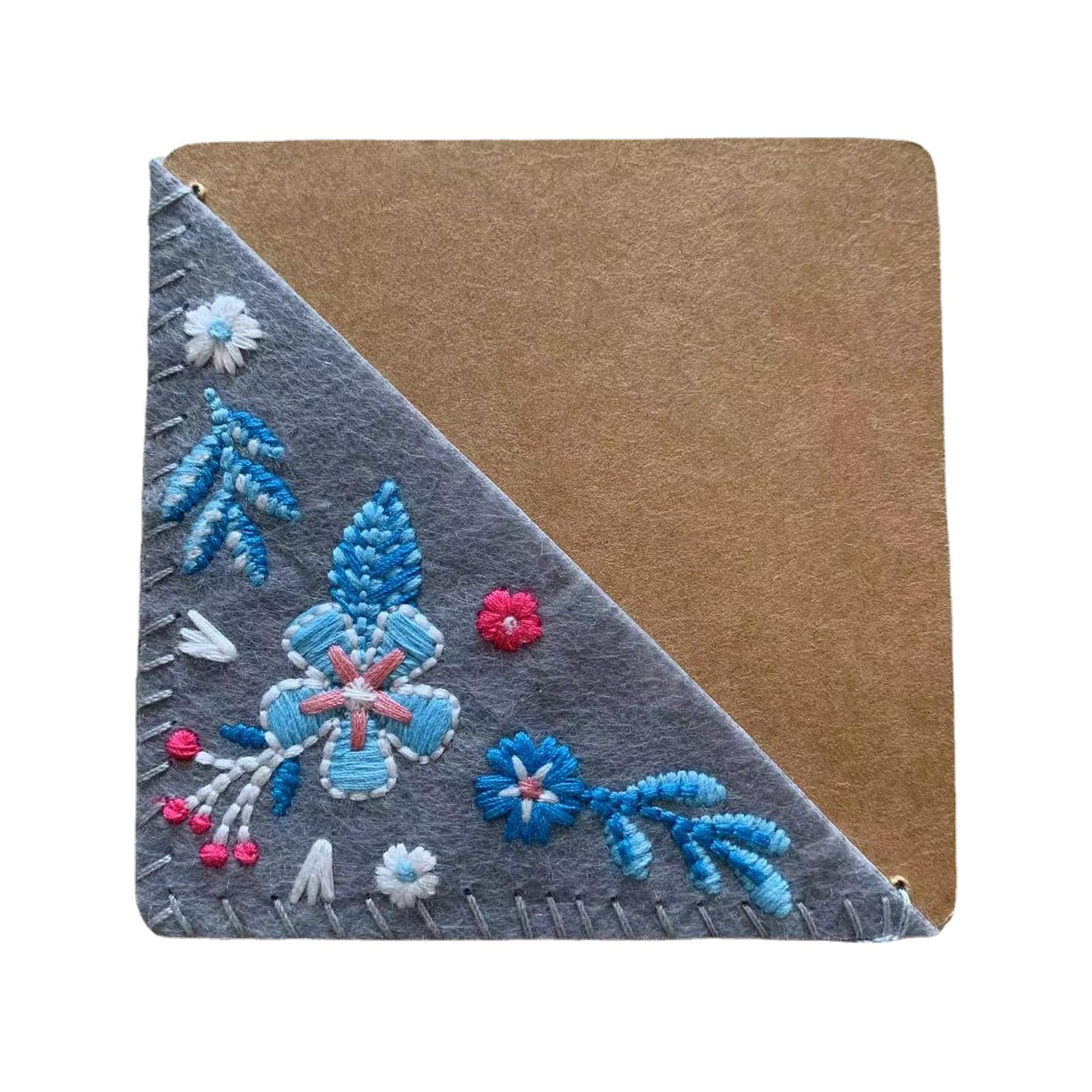 Corner Bookmark Hand Embroidered Corner Bookmark, Hand Stitched Felt