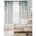 thumbnail image 2 of Green White Eucalyptus, Blackout Curtains 54 Inches Long for Bedroom, Watercolor Leaves Simple White Thermal Insulated Room Darkening Black Out Window Curtain Panels Grommet Drapes for Living Room, 2 of 8