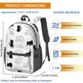 thumbnail image 3 of Sleeping Cat White Pattern 17" School Backpacks for Teens,Waterproof Oxford Fabric,S-Shape Padded Straps for School,Travel,Hiking,Camping, 3 of 6