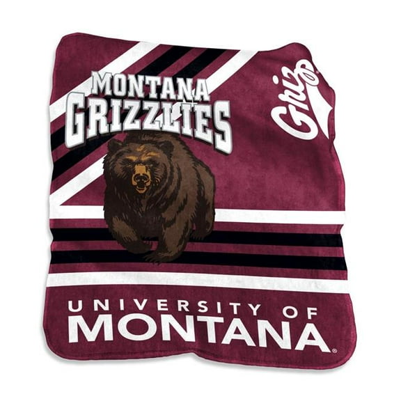 Logo Brands 179-26C NCAA Montana Grizzlies Raschel Throw