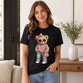 thumbnail image 2 of Women’s Teddy Bear Graphic T-Shirt, Short Sleeve Classic Fit Tee, 2 of 9