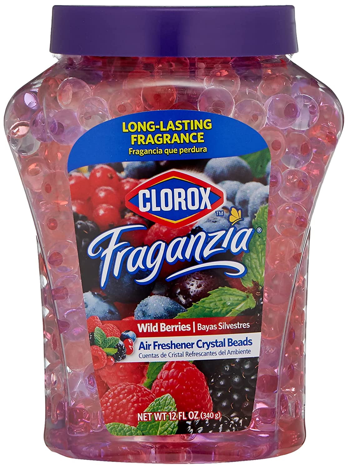 Fraganzia Air Freshener Beads in Wild Berries Scent 12 oz Jar Gel Beads Air Freshener Scent