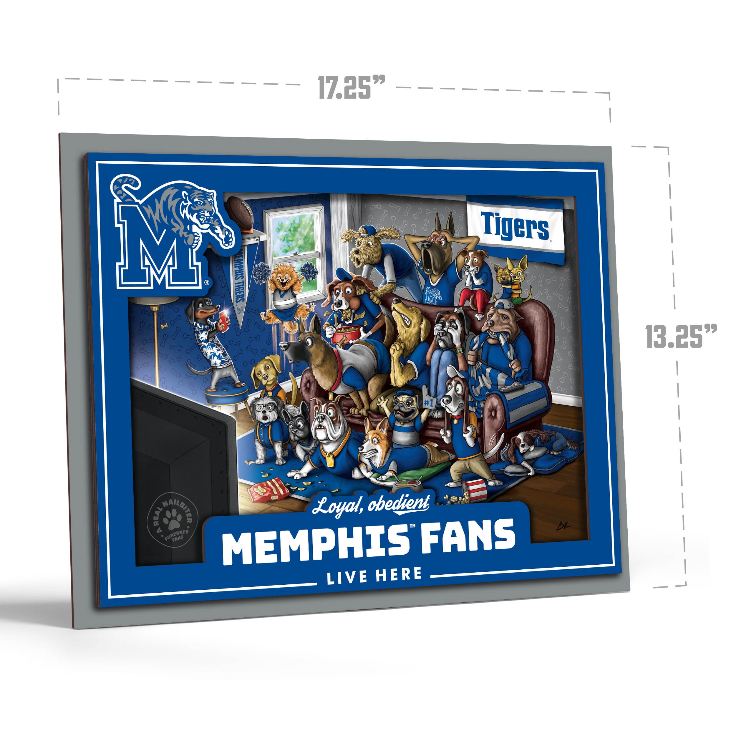 YouTheFan NCAA Memphis Tigers Purebred Fans Wall Art
