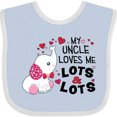 thumbnail image 3 of Inktastic My Uncle Loves Me Lots and Lots Cute Elephant Boys or Girls Baby Bib, 3 of 4