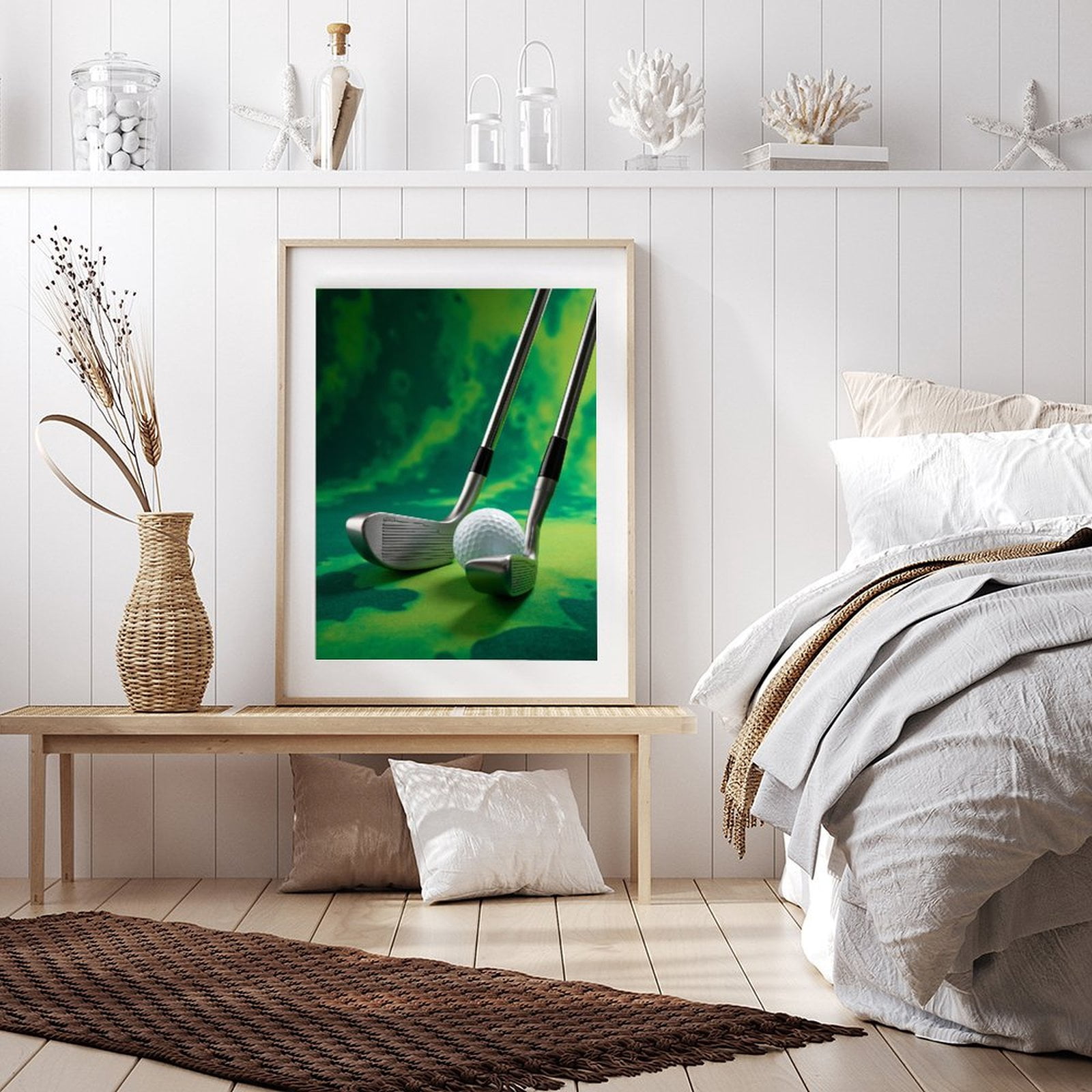 Diamond Art Kit for Adults, Golf Clubs And Ball On Green Diamond Painting for Adults Beginners, DIY Diamond Art Painting Kits, 5D Diamond Painting Crafts for Home Decor 12x16 Frameless